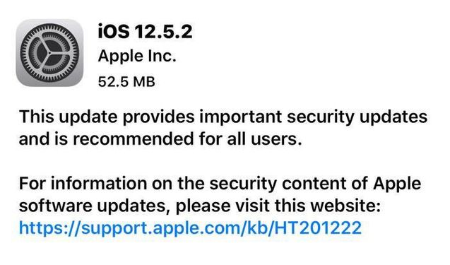 扶绥苹果手机维修分享iOS12.5.2发布，建议所有老苹果用户安装 